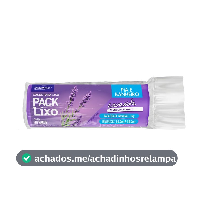 Saco De Lixo PACK LIXO Lavanda Pia e Banheiro (34X38) - Sacos de lixo perfumardos que neutralizam o odor