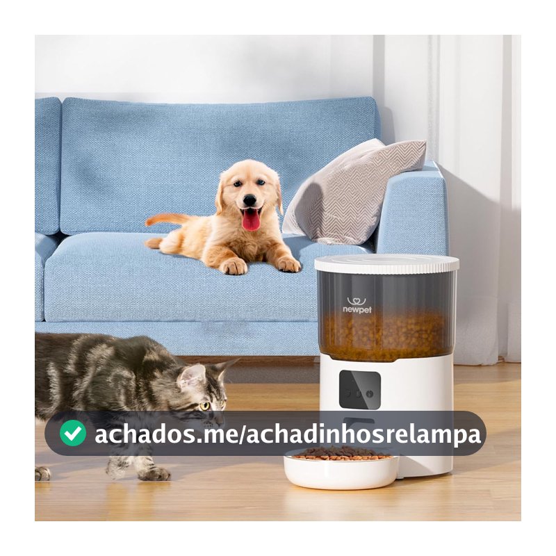 Alimentador Automático para Gatos WiFi - 4L Dispensador de Alimentos Secos para Gatos e Cães 10 Refeições por Dia Alimentador Inteligente para Animais de Estimação