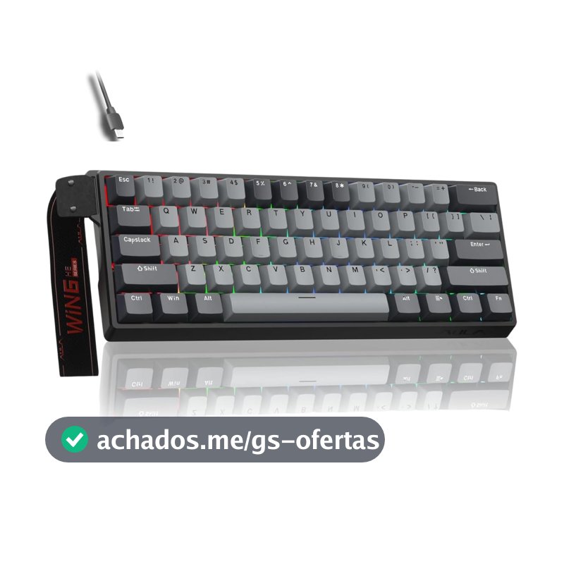 Teclado Magnético Gamer Win60 Pro Com Fio Preto Rgb Hot Swappable