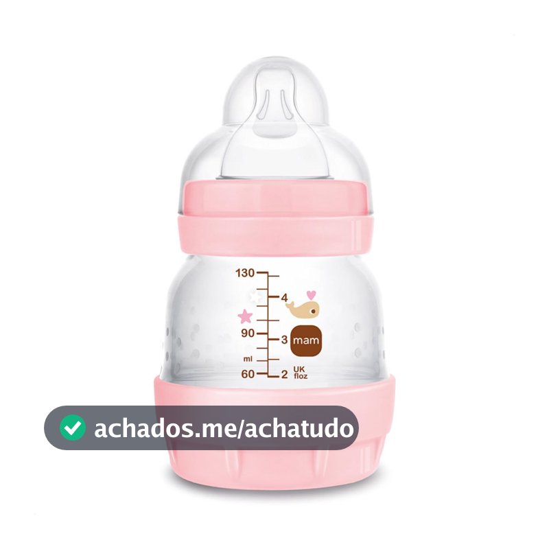 Mamadeira 130ml Bico 0m+ Easy Start Set Rosa – MAM