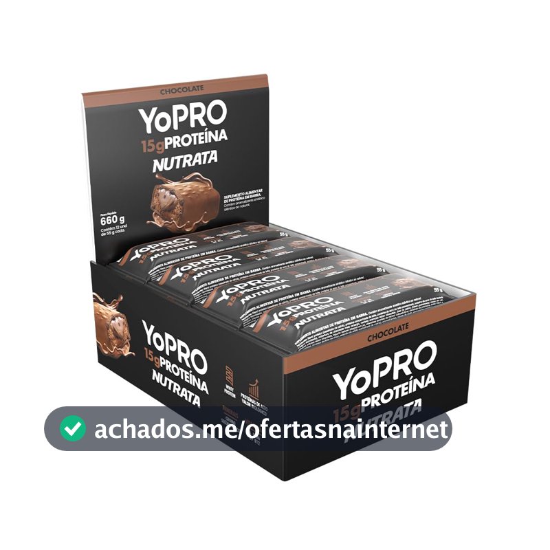 NUTRATA YOPRO 55G DISPLAY C/ 12 BARRAS - CHOCOLATE