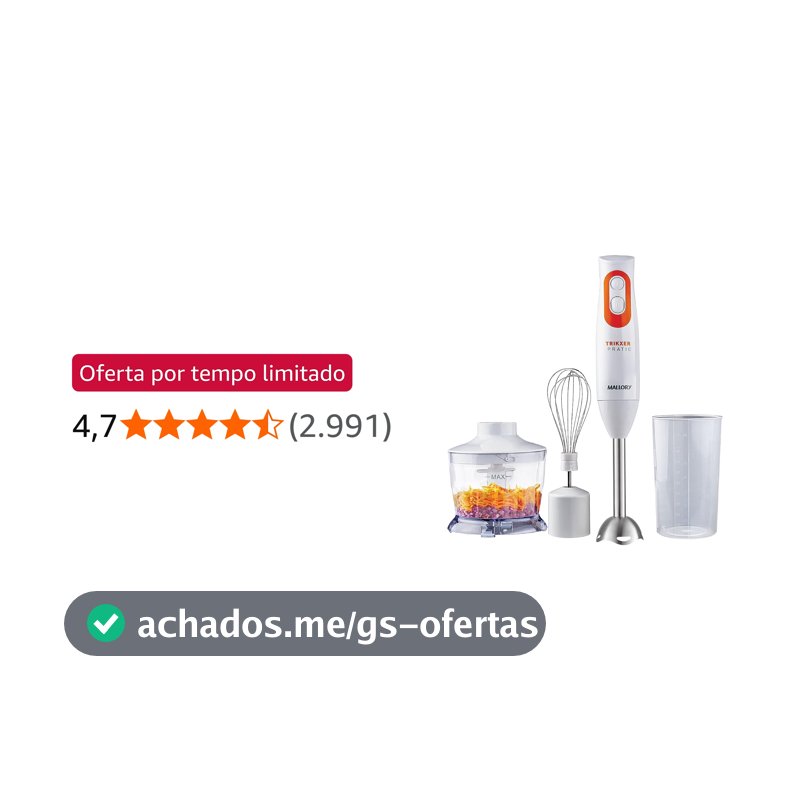 Mixer Mallory Trikxer Pratic- 3 EM 1-220V