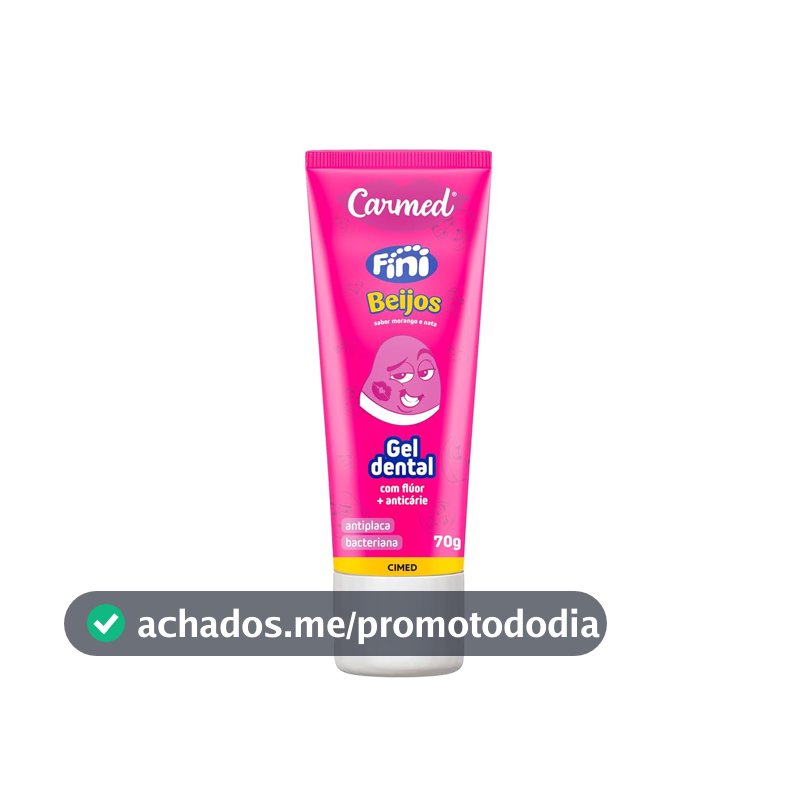 Carmed Fini Beijos Gel Dental com Flúor Sabor Morango e Nata 70g
