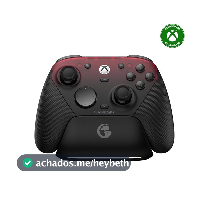 GameSir G7 Pro Controle Gamer Tri-Mode para Xbox, PC e Android Sem Fio 2.4G/Bluetooth e Com Fio Joystick Hall Effect + TMR 1000Hz Polling Rate Botões Macro Giroscópio Vibração 4 Motores Anti-Drift Controle Profissional - Shadow Ember