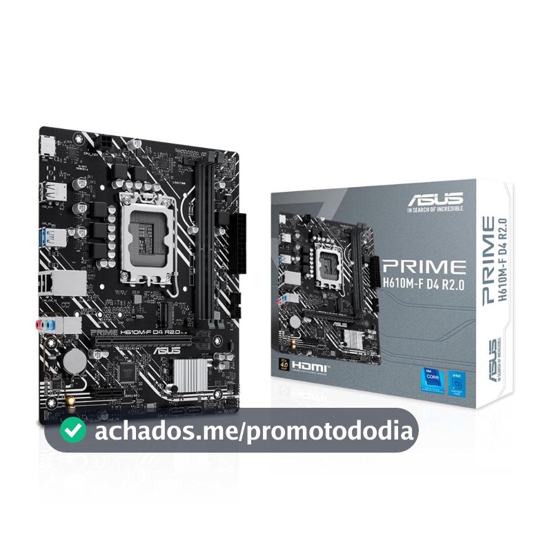 Asus PRIME H610M-F D4 R2.0 Placa Mãe LGA 1700 DDR4 M.2 USB 3.2