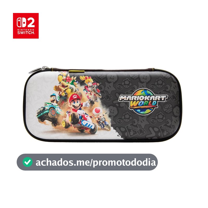 PowerA Case Slim de Proteção para Nintendo Switch 2 - Mario Kart World, Oficialmente licenciado, Estojo de proteção, Armazena até 10 cartões de jogo, Protetor de Tela acolchoado, Suporte integrado para jogar