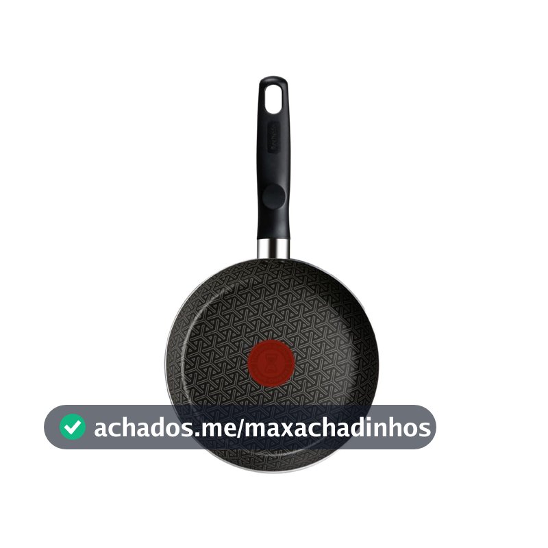 Frigideira Rochedo Robusta Grafite 20cm com Antiaderente Resist 3X, Reforçado com Partículas Minerais, Alta Espessura, Base Limpa Fácil e Thermo-Sinal