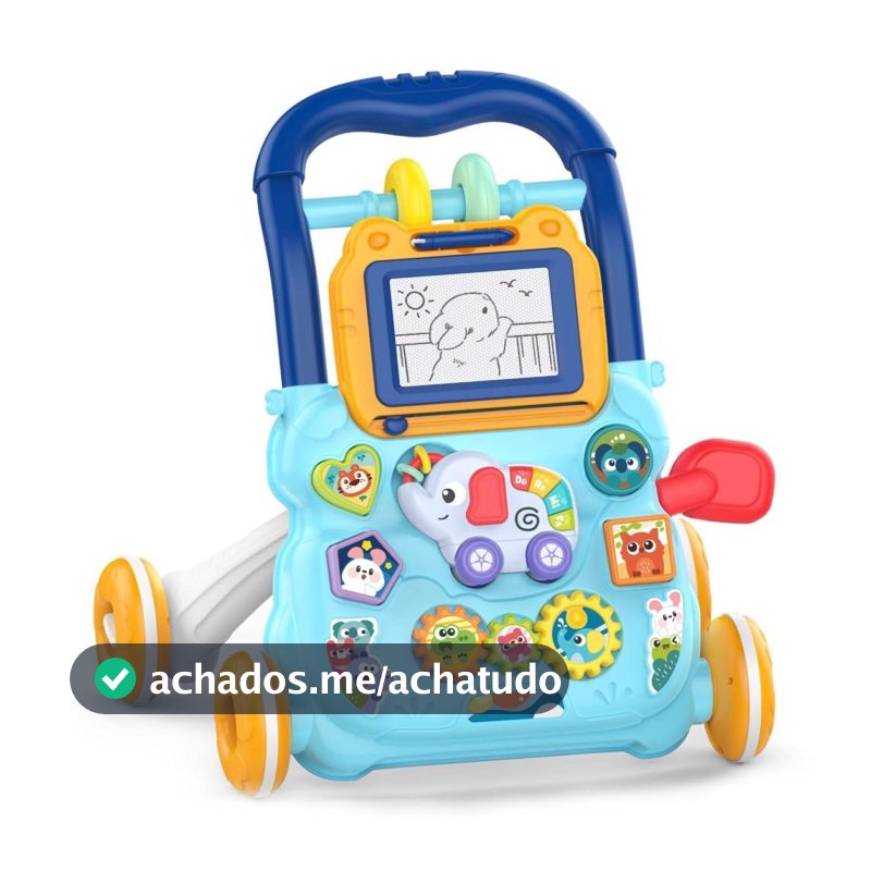 Andador Empurrador Infantil Musical Educativo Azul Yuupi