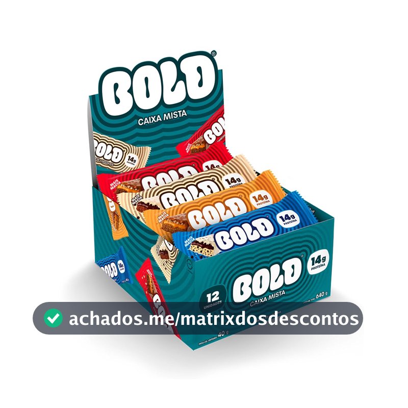 Bold Barra de Proteína Caixa Mista (12 Unid) 40G com 14g de Proteína