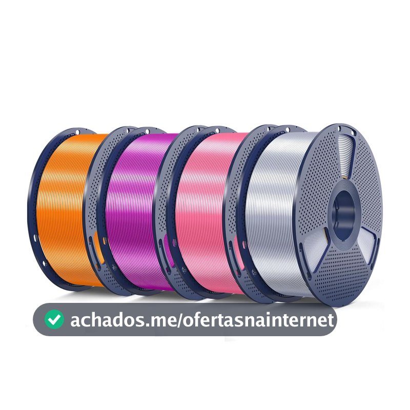 SUNLU Filamento PLA de seda 4 kg, superfície sedosa lisa, filamento 3D de seda 1,75 mm, precisão dimensional +/- 0,02 mm, carretel de 1 kg (1 kg), total de 4 kg, prata + rosa + roxo + laranja