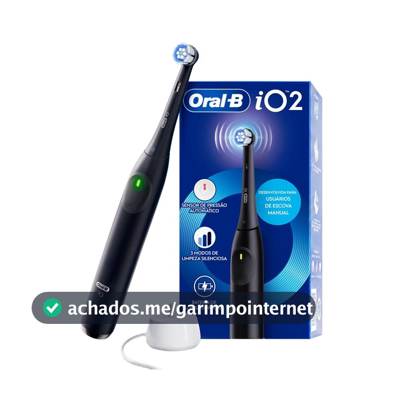 ORAL-B Escova de Dente Elétrica iO2, Sensor de Pressão, Cabeça Redonda