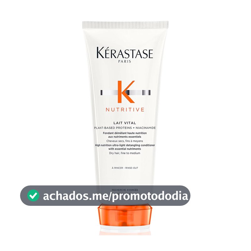 Kérastase Nutritive Lait Vital Condicionador, Para Cabelos Secos e Finos, Nutrição Intensa e Hidratação por 72h, Desembaraça e Suaviza os Fios, 200ml