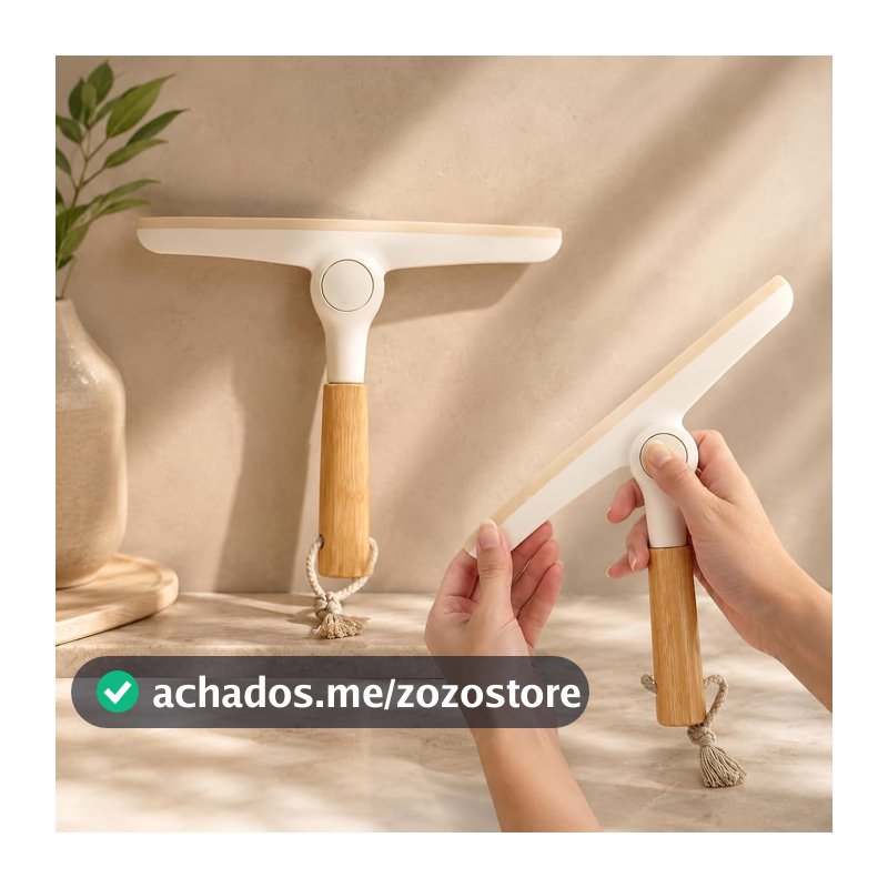 Rodo de Pia Dobrável com Cabo de Bambu, Design Moderno e Compacto, Ideal para Limpeza de Pia, Vidros e Superfícies com Praticidade – Qualidade Premium LNMAX®