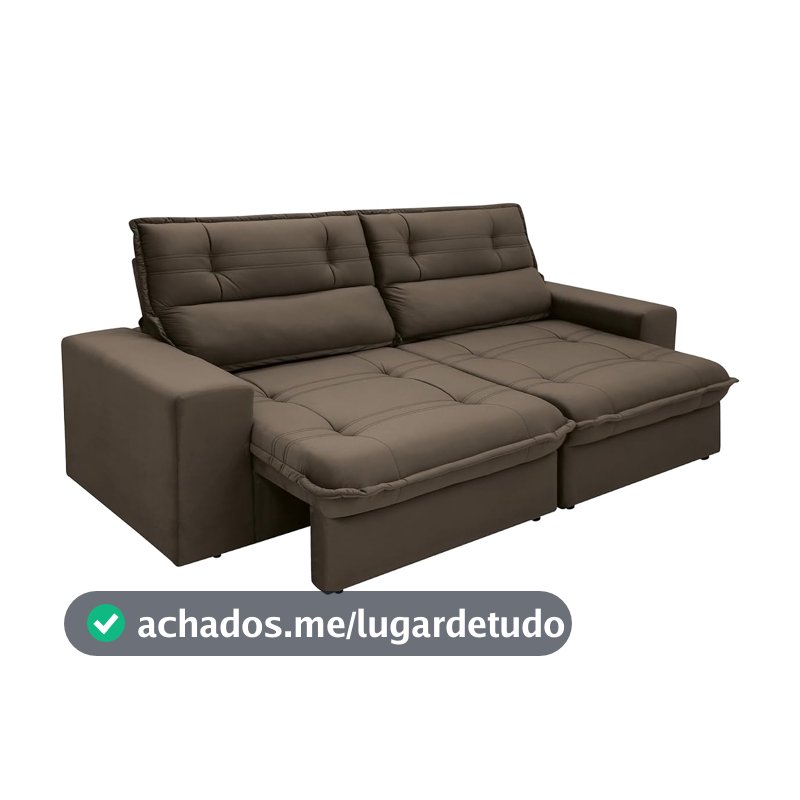 Sofá 4 Lugares Retrátil Reclinável Suede Palatino Linoforte