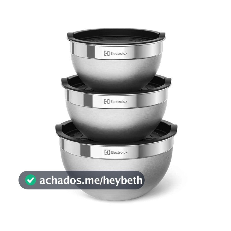 Conjunto de Bowls Tigelas de Inox com Tampa Plástica Electrolux