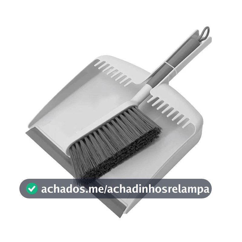 Ou Kit Pá e Escova de Limpeza Bege Linha Flow