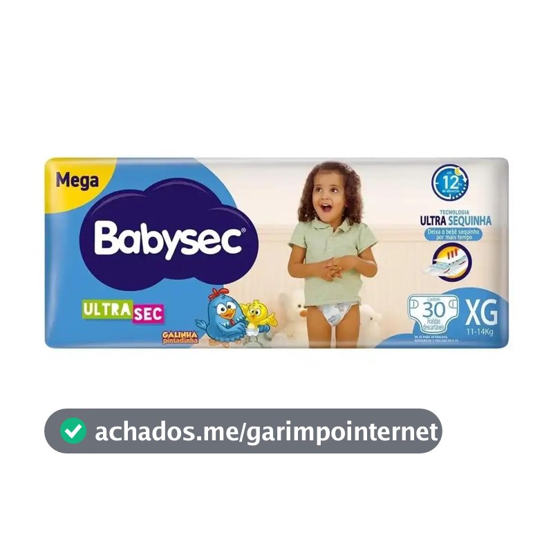 Babysec Fralda Ultrasec Galinha Pintadinha Xg 30 Unidades