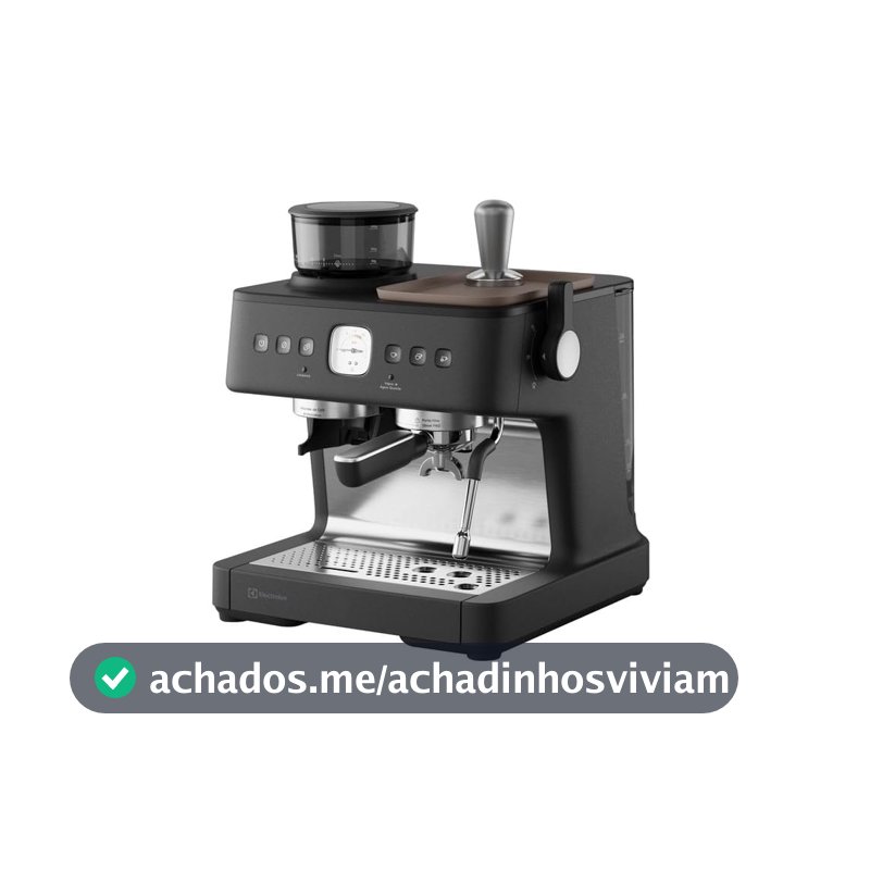 Electrolux Cafeteira Espresso com Moedor de Grãos Integrado, Café em Pó e Sache Saida de Vapor independente Aquecimento de Xícaras Estilo Barista Expert ECM90 127V Preto Fosco
