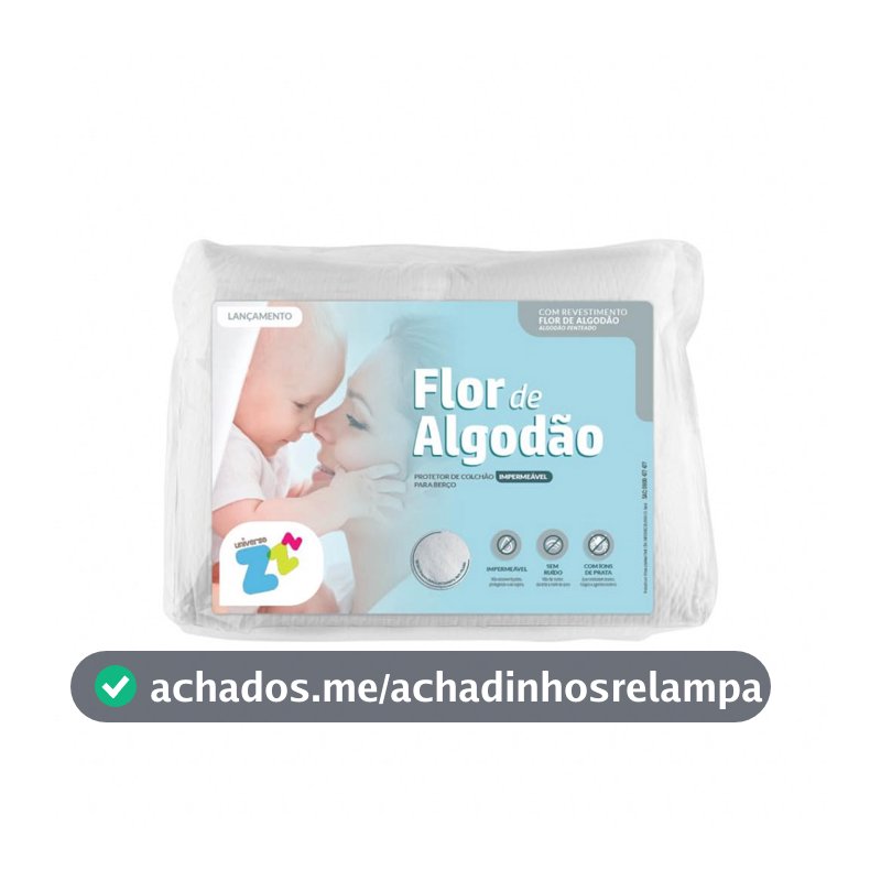 Protetor de colchão Flor de Algodão impermeável para berço em matelassê - 70x130 - Fibrasca, BRANCO