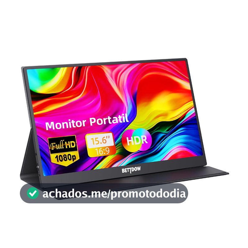 Bettdow Monitor Portatil 15,6'', FHD 1080P Monitor Portátil Conectado Com USB C Dupla/HDMI, IPS Extensor De Tela para Notebook com VESA e Funda Inteligente magnético, Plug and Play