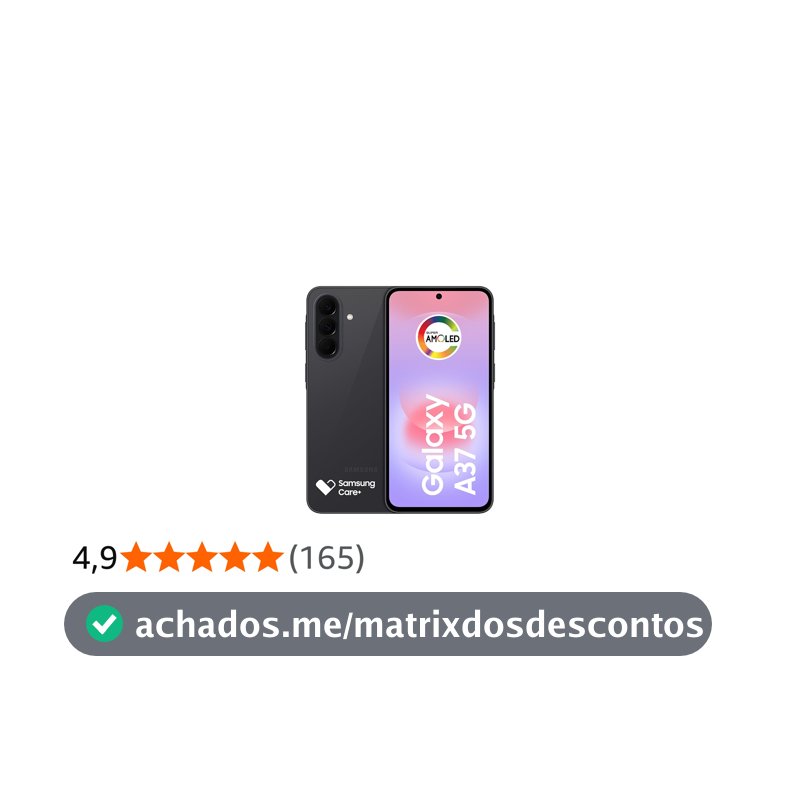 Celular Samsung Galaxy A37 5G 128GB, 6GB RAM, Câmera 50MP (Preto)