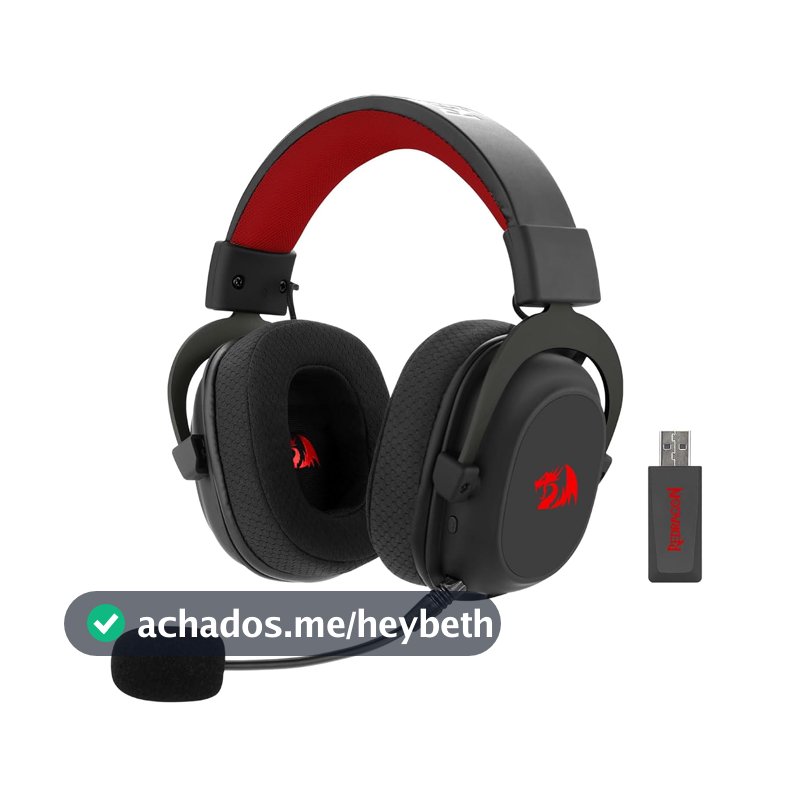 Headset Gamer Redragon Zeus Pro Preto Sem Fio 7.1 H510-PRO
