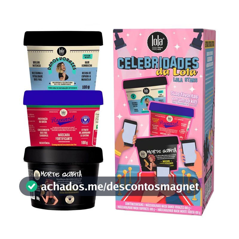 Kit Máscara Capilar Celebridades 300gr - morte subita+danos vorazes+rapunzel - Lola From Rio