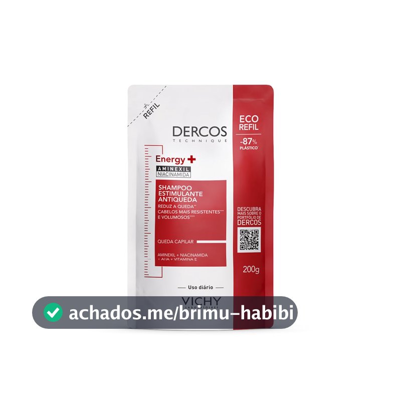 Vichy Dercos Energy+ Shampoo Antiqueda Estimulante Refil, 200g
