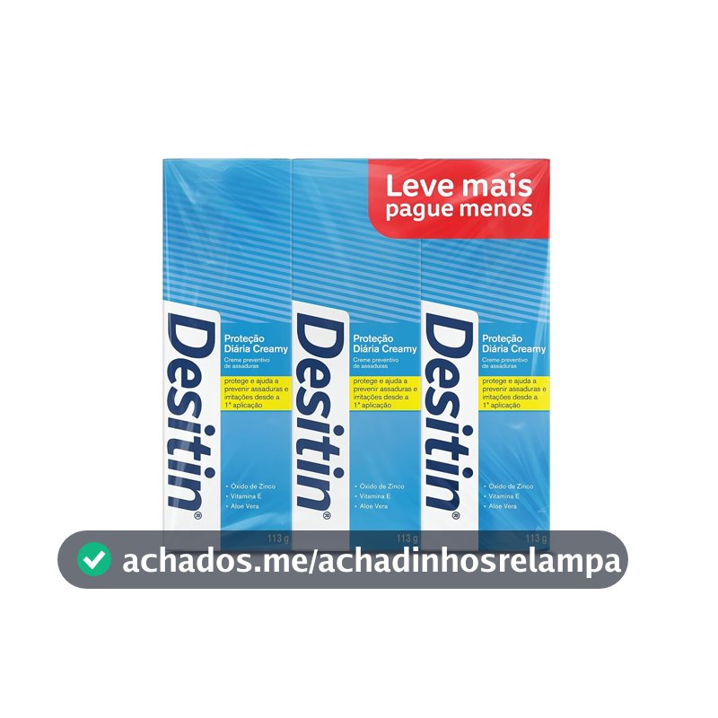 Creme Preventivo de Assaduras Desitin Creamy, Kit com 3 Unidades 113g