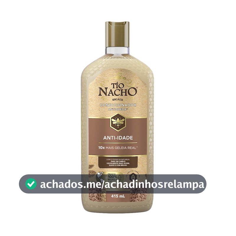 Tío Nacho Condicionador Anti-idade Antiqueda Natural com Geleia Real Concentrada – Reparação, Nutrição Profunda e Fortalecimento Capilar 415ml