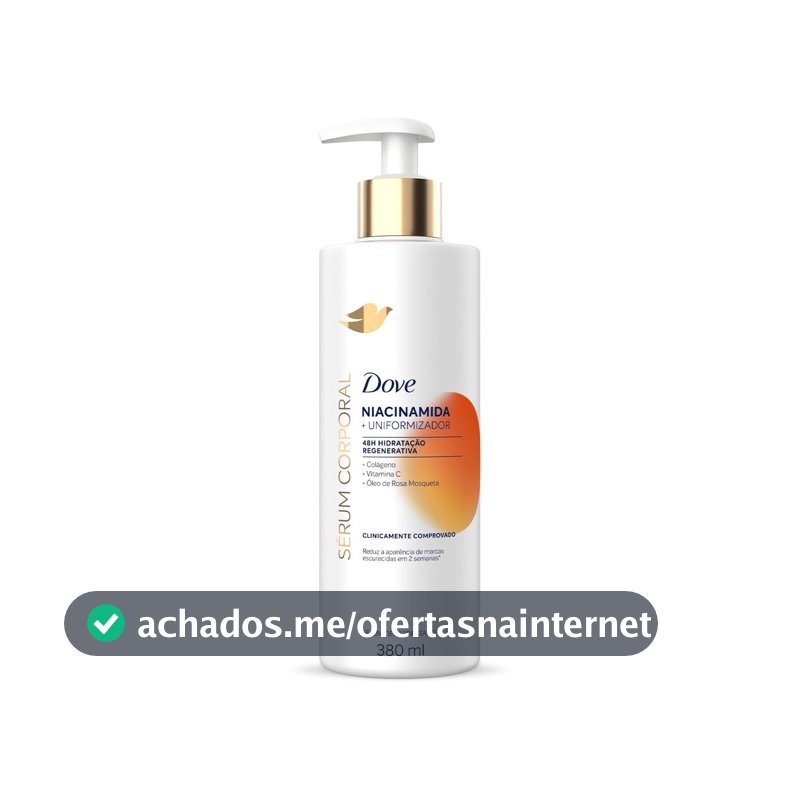 Sérum Hidratante Corporal Para Pele com Tom Irregular 48h de Hidratação Regenerativa Dove Dermo Renovador Niacinamida Redutor de Marcas Escurecidas Clinicamente Comprovado 380mL
