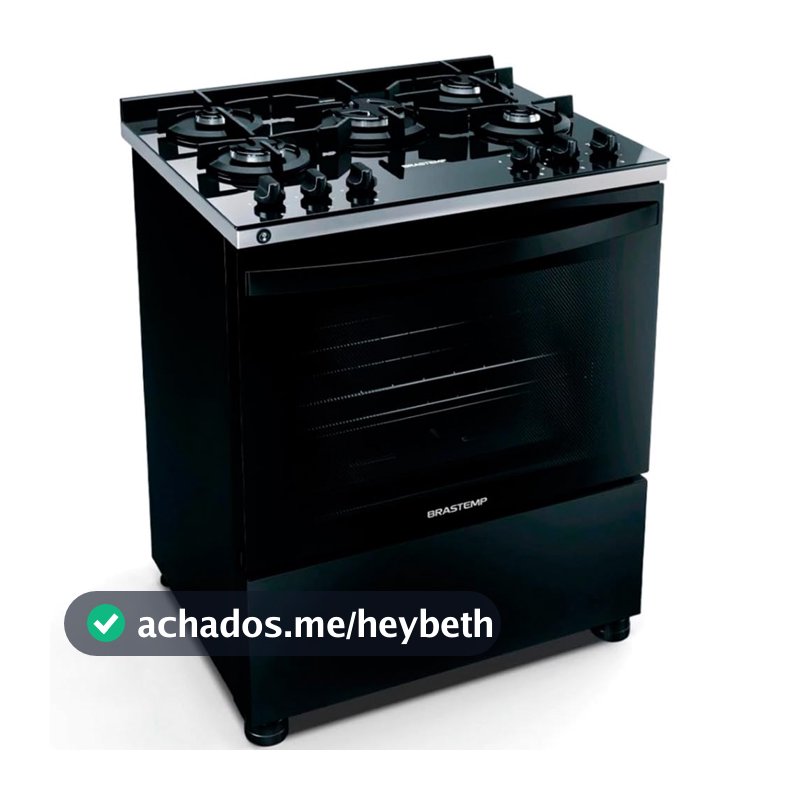 Fogão 5 Bocas de Piso Brastemp Mesa de Vidro Bivolt Preto BFS5VCE
