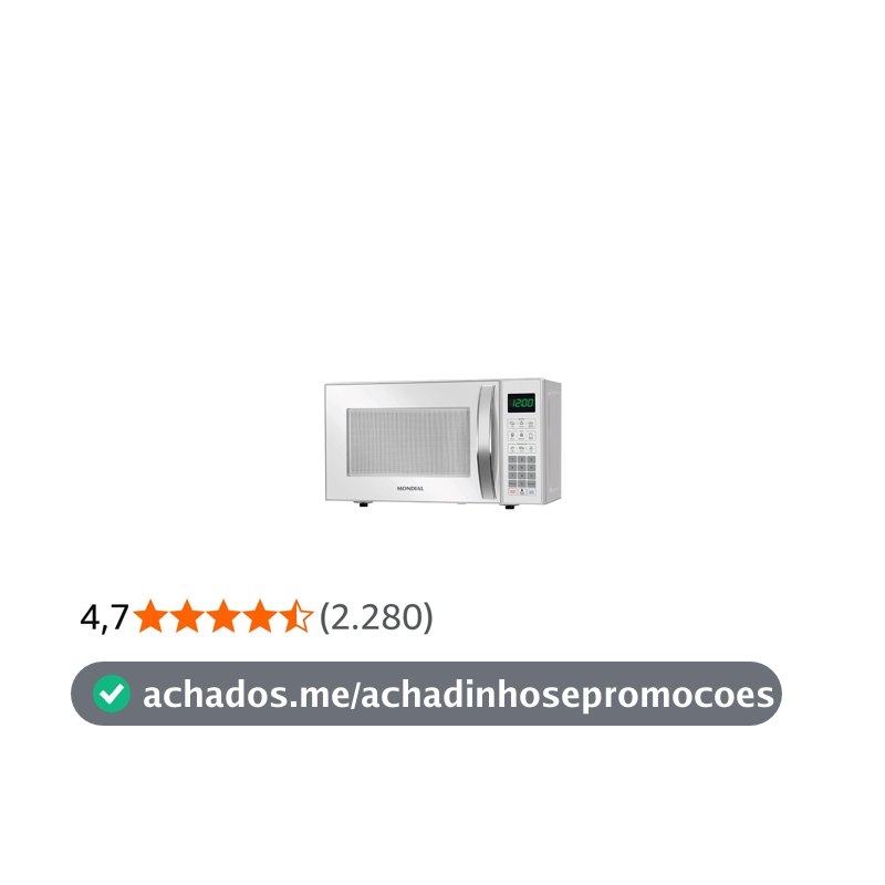 MONDIAL Micro-Ondas, Branco, 1200W, 110V - MO-01-21-W