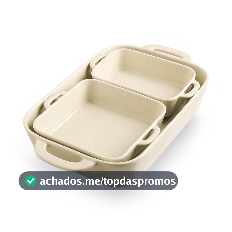 Sweejar Conjunto de utensílios de cerâmica, assadeira retangular para cozinhar, cozinha, jantar de bolo, banquete e uso diário, caçarola para forno, porcelana (bege)