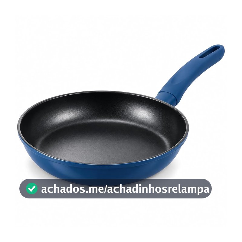 Frigideira Azul 24cm 1,5L com Revestimento Cerâmico Antiaderente, Cabo Soft Touch, Fundo para Indução, Gás, Elétrico e Cerâmico