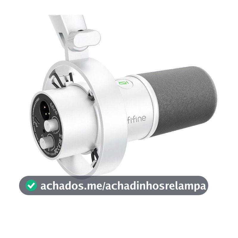 FIFINE Microfone dinâmico XLR estúdio,microfone USB para podcast PC para gravação streaming, vocal XLR/USB mic com Tap-to-Mute,botão de ganho,monitoramento de fones ouvido-Amplitank K688 Branco
