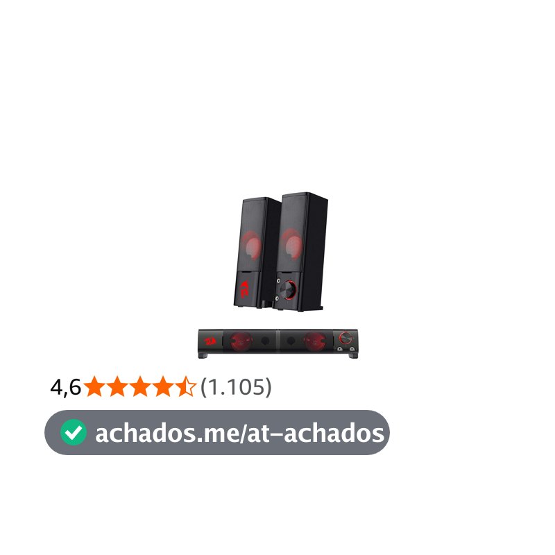 Caixas de Som e Soundbar Redragon Orpheus GS550 Estéreo 2.0 com LEDs Preto
