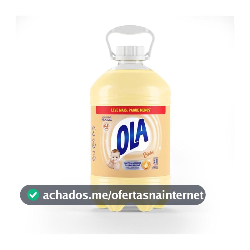 Ola Bebê Sabão Líquido para Roupas Finas e Delicadas, 3,8L