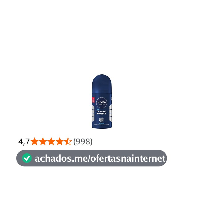NIVEA MEN Desodorante Antitranspirante Roll-on Original Protect 50ml, Proteção 72h, Frescor Duradouro, Controle do Suor e Odor