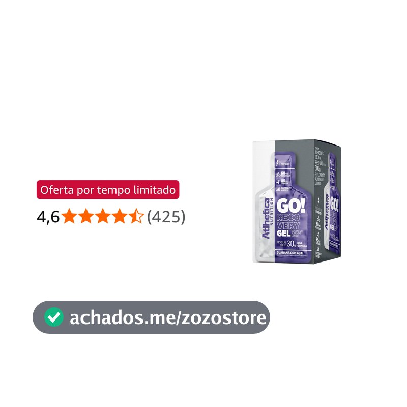 Go Energy Gel (10 Sachês) - Sabor Guaraná e Açai, Atlhetica Nutrition, Roxo