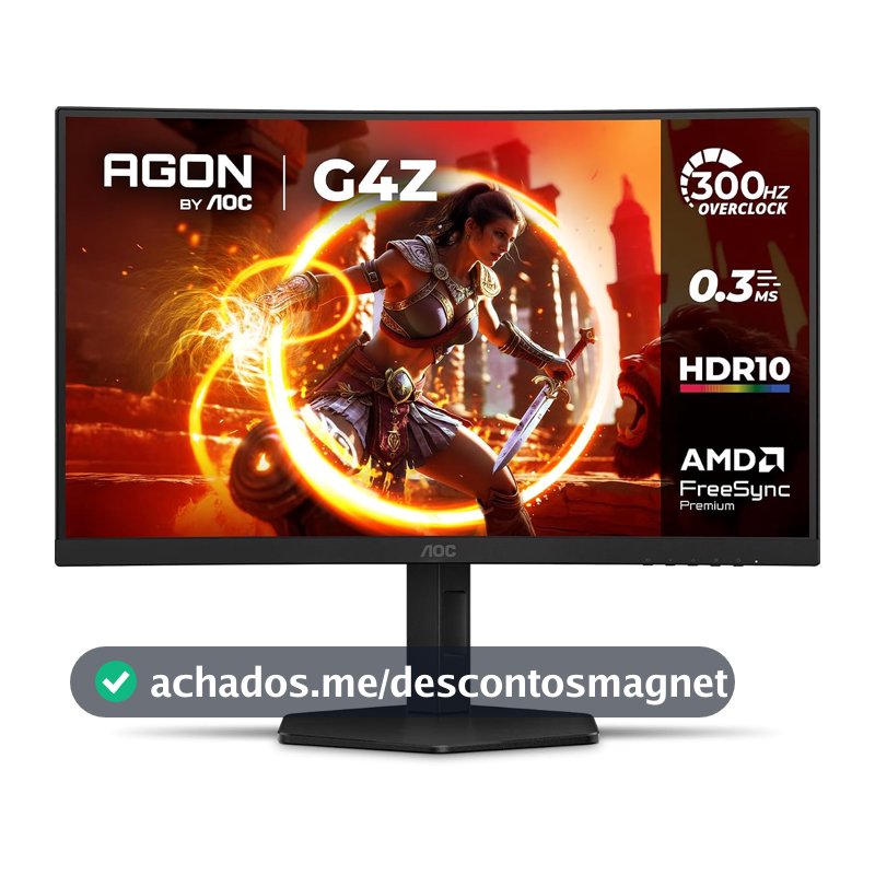 Monitor Gamer Curvo AOC AGON G4Z 27" 300Hz 0,3ms HDR10 Base Ajustável C27G4Z/P