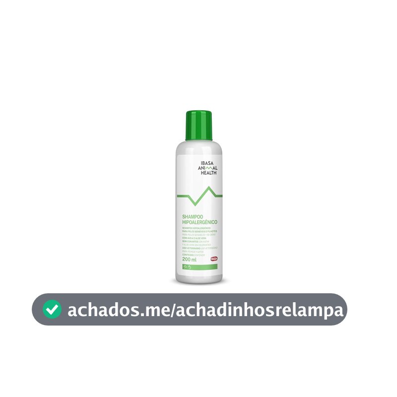 Ibasa Shampoo Hipoalergênico Peles Sensíveis com Aveia e Aloe Vera para Cães e Gatos 200ml