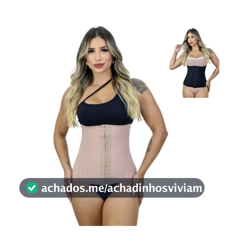 Cinta Modeladora Abdominal Feminina Afina Cintura Alta Compressão 12 Barbatanas