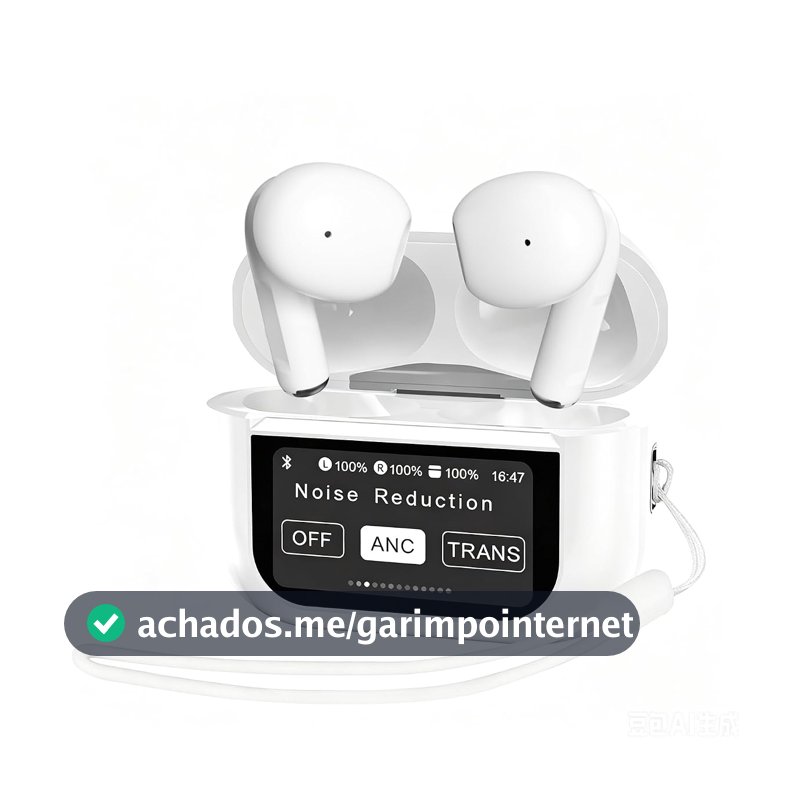 Fone de Ouvido Bluetooth com Tela LED, Chamada ENC, 24h de Bateria, Baixa Latência para Jogos, Som Hi-Fi 360°, Localização Antiperda - Case Digital