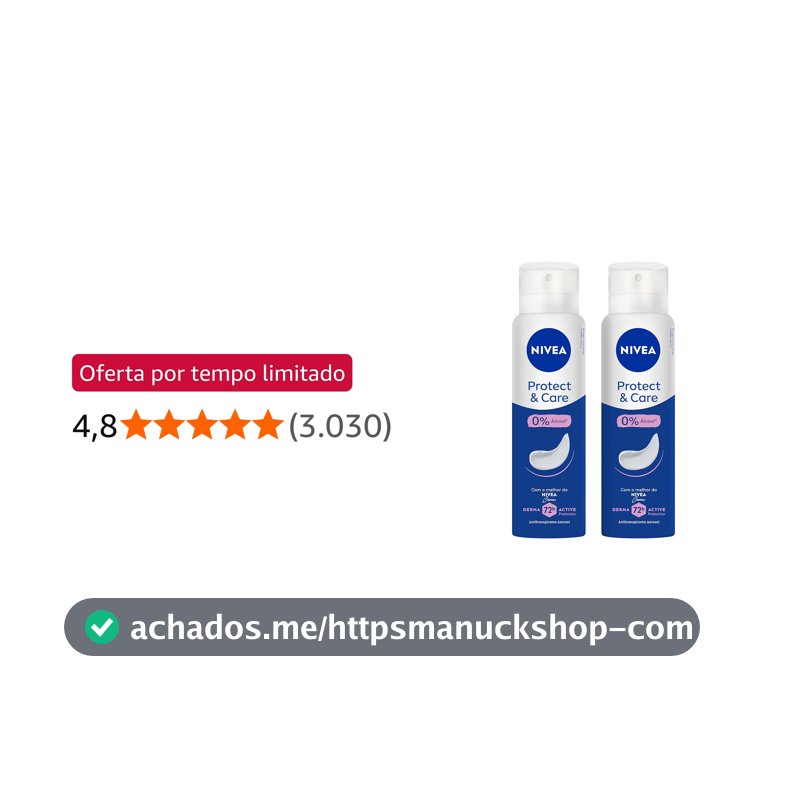 NIVEA Desodorante Aerossol Protect & Care 150 ml – Kit com 2 Unidades