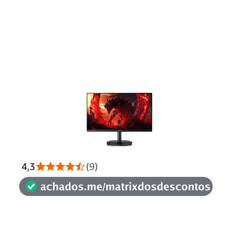 Acer Nitro KG270 P0bi, 27 Polegadas, 1920x1080 Full HD, Monitor Gamer LED VA, 16:9, Anti-Reflexo, 1000:1, 1ms, 144Hz, 18W