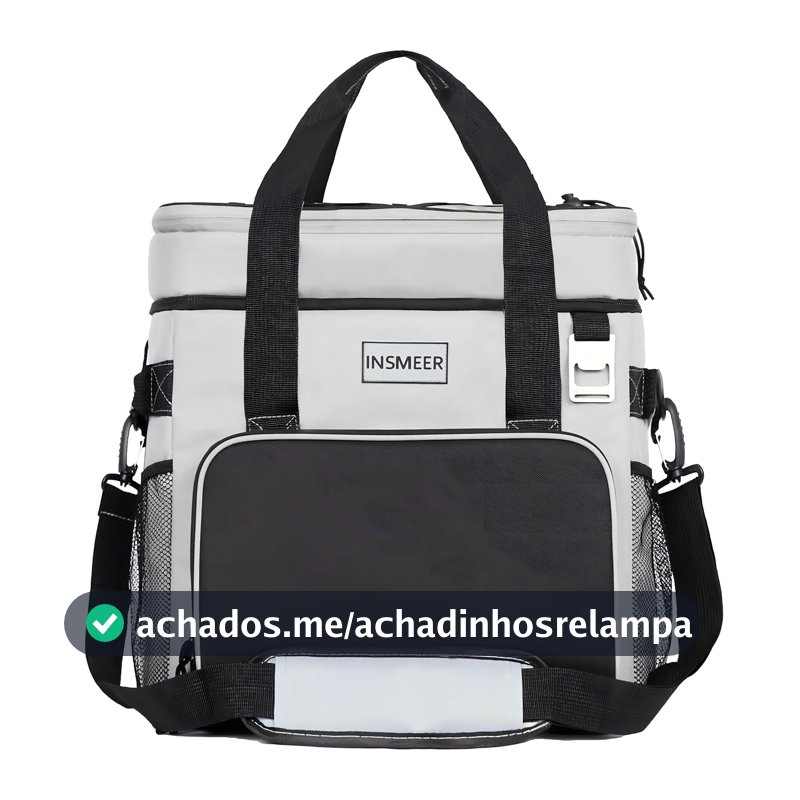 INSMEER Bolsa Térmica,Bolsa Cooler Dobrável Com Abridor De Bottel 100% À Prova De Vazamento, Cooler Isolada Para Acampamento Para Piquenique Na Praia, 40 Latas Grande, Cinza
