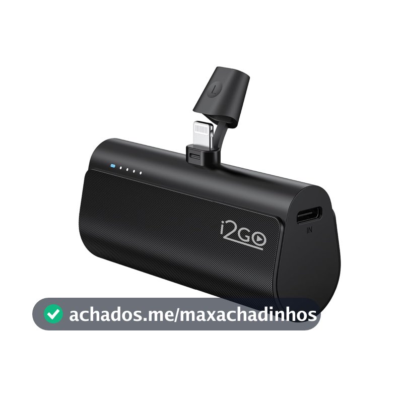 I2GO, Carregador Portátil (Power Bank), Pocket, 5000mAh, Não Necessita Cabos, Modelo Lightning