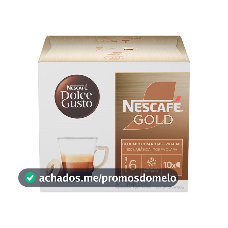 Café em Cápsula Dolce Gusto Gold Intensidade 6-10 cápsulas
