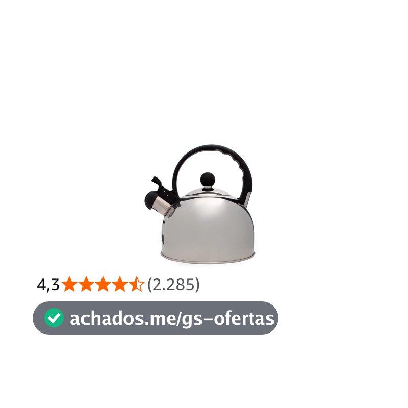 Mimo Style Chaleira Com Assobio de Alerta, Alça e Tampa Flip-up, Capacidade para 2 Litros e Acabamento Espelhado, Produzida em Aço Inox Resistente e Duradouro